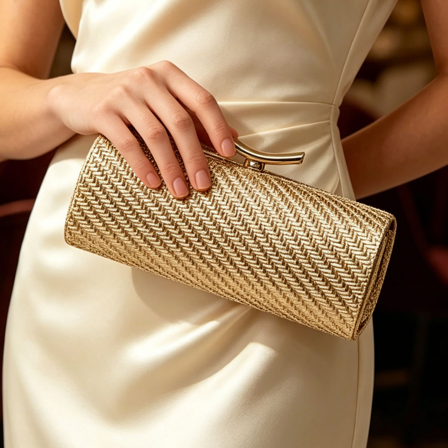 Sac de soirée cylindrique tiss - Women Bags On Sale avis et prix