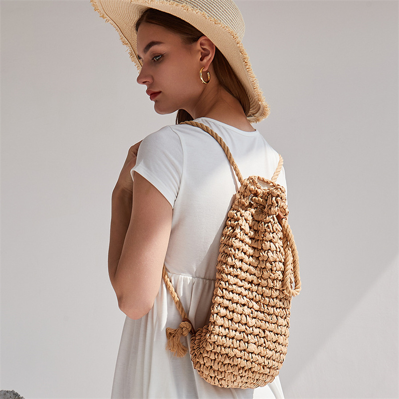 Sacs à dos en paille décontrac - Women'S Raffia Bags avis et prix